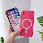 Custodia silicone liquido antiurto per iPhone X e XS