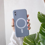 Custodia silicone liquido antiurto per iPhone X e XS