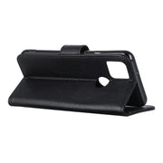 KHAZNEH Custodia in pelle a conchiglia orizzontale con struttura in pelle bovina con supporto, slot per carte e portafoglio, For OPPO A15, For Samsung Galaxy A02s 164