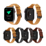 Cinturino in vera pelle con trama di cavallo pazzo, For Apple Watch Series 7 41mm / 6 & SE & 5 & 4 40mm / 3 & 2 & 1 38mm, For Apple Watch Series 8&7 41mm / SE 2&6&SE&5&4 40mm / 3&2&1 38mm                                                                 ...