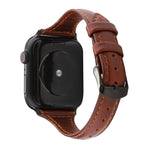 Cinturino in vera pelle con trama di cavallo pazzo, For Apple Watch Series 7 41mm / 6 & SE & 5 & 4 40mm / 3 & 2 & 1 38mm, For Apple Watch Series 8&7 41mm / SE 2&6&SE&5&4 40mm / 3&2&1 38mm                                                                 ...