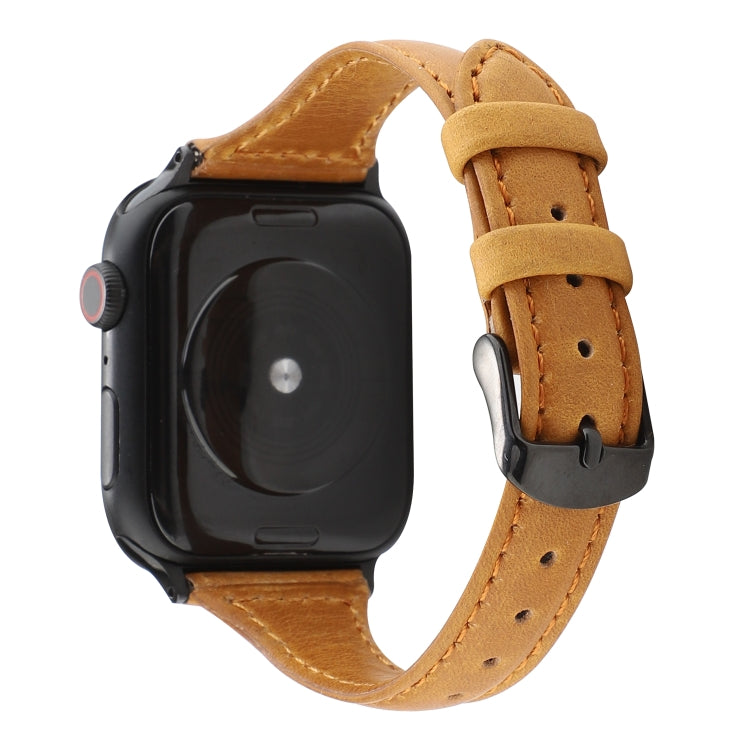 Cinturino in vera pelle con trama di cavallo pazzo, For Apple Watch Series 7 41mm / 6 & SE & 5 & 4 40mm / 3 & 2 & 1 38mm, For Apple Watch Series 8&7 41mm / SE 2&6&SE&5&4 40mm / 3&2&1 38mm                                                                 ...