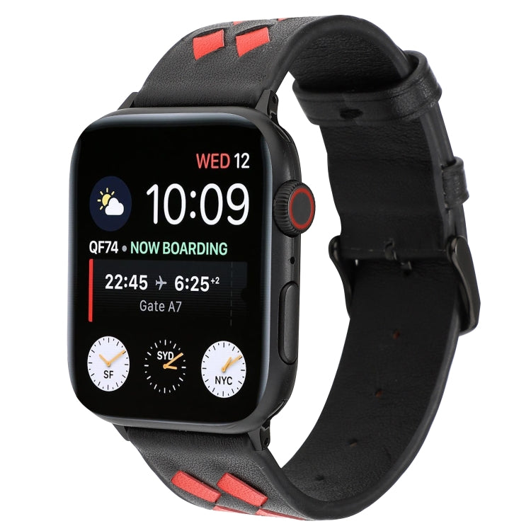 Cinturino in vera pelle con motivo intrecciato, For Apple Watch Series 8&7 41mm / SE 2&6&SE&5&4 40mm / 3&2&1 38mm, For Apple Watch Series 7 41mm / 6 & SE & 5 & 4 40mm / 3 & 2 & 1 38mm, For Apple Watch Series 7 45mm / 6 & SE & 5 & 4 44mm / 3 & 2 & 1 42m...