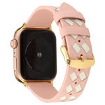 Cinturino in vera pelle con motivo intrecciato, For Apple Watch Series 8&7 41mm / SE 2&6&SE&5&4 40mm / 3&2&1 38mm, For Apple Watch Series 7 41mm / 6 & SE & 5 & 4 40mm / 3 & 2 & 1 38mm, For Apple Watch Series 7 45mm / 6 & SE & 5 & 4 44mm / 3 & 2 & 1 42m...