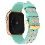 Cinturino in vera pelle con motivo intrecciato, For Apple Watch Series 8&7 41mm / SE 2&6&SE&5&4 40mm / 3&2&1 38mm, For Apple Watch Series 7 41mm / 6 & SE & 5 & 4 40mm / 3 & 2 & 1 38mm, For Apple Watch Series 7 45mm / 6 & SE & 5 & 4 44mm / 3 & 2 & 1 42m...