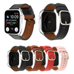 Cinturino in vera pelle con fibbia stile moderno, For Apple Watch Series 7 41mm / 6 & SE & 5 & 4 40mm / 3 & 2 & 1 38mm, For Apple Watch Series 7 45mm / 6 & SE & 5 & 4 44mm / 3 & 2 & 1 42mm