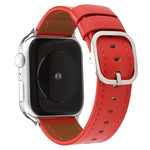 Cinturino in vera pelle con fibbia stile moderno, For Apple Watch Series 7 41mm / 6 & SE & 5 & 4 40mm / 3 & 2 & 1 38mm, For Apple Watch Series 7 45mm / 6 & SE & 5 & 4 44mm / 3 & 2 & 1 42mm