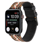 Cinturino in vera pelle stile etnico, For Apple Watch Series 7 41mm / 6 & SE & 5 & 4 40mm / 3 & 2 & 1 38mm, For Apple Watch Series 7 45mm / 6 & SE & 5 & 4 44mm / 3 & 2 & 1 42mm