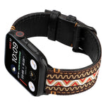 Cinturino in vera pelle stile etnico, For Apple Watch Series 7 41mm / 6 & SE & 5 & 4 40mm / 3 & 2 & 1 38mm, For Apple Watch Series 7 45mm / 6 & SE & 5 & 4 44mm / 3 & 2 & 1 42mm