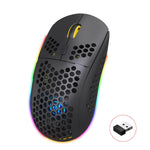 Mouse da gioco wireless a tre modalità leggero RGB HXSJ T90
