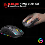Mouse da gioco wireless a tre modalità leggero RGB HXSJ T90