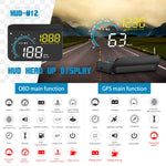 M12 OBD2 + Modalità GPS Car Head-up Display HUD Velocità eccessiva/Velocità/Temperatura dell'acqua/Bassa tensione/Allarme guasto, M12