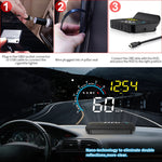 M12 OBD2 + Modalità GPS Car Head-up Display HUD Velocità eccessiva/Velocità/Temperatura dell'acqua/Bassa tensione/Allarme guasto, M12