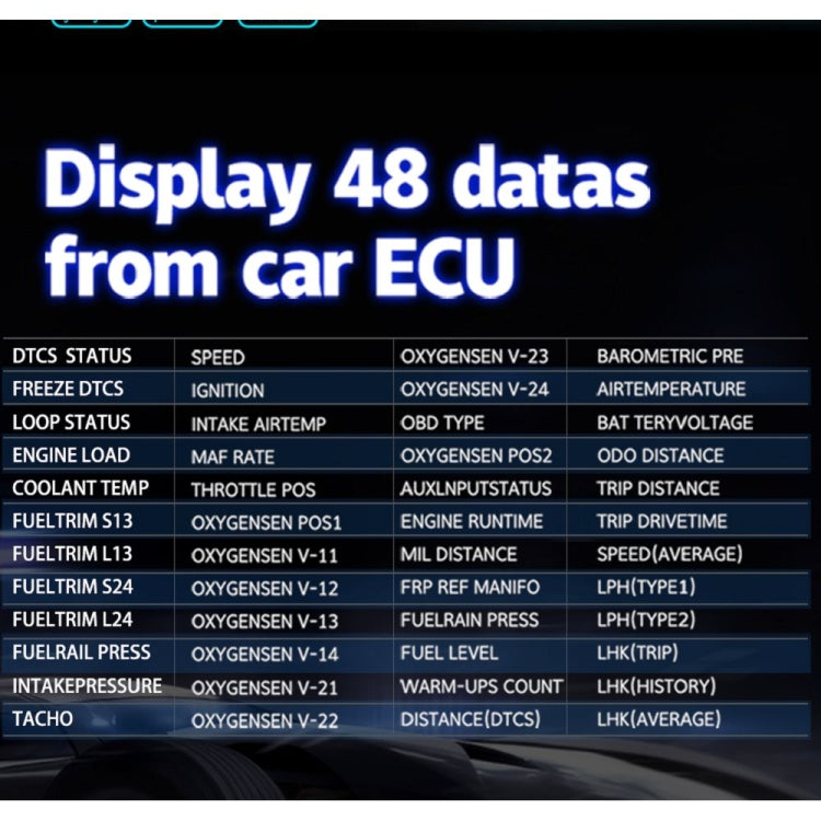 C1 OBD2 + Modalità GPS Car HUD Head-up Display Bussola/Velocità/Temperatura dell'acqua/Visualizzazione tensione/Velocità/Allarme guasto/Funzione di navigazione, C1 With Navigation Function