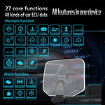 C1 OBD2 + Modalità GPS Car HUD Head-up Display Bussola/Velocità/Temperatura dell'acqua/Visualizzazione tensione/Velocità/Allarme guasto/Funzione di navigazione, C1 With Navigation Function