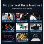 C3 OBD2 + Modalità GPS Car Head-up Display HUD Velocità eccessiva/Velocità/Temperatura dell'acqua troppo alta/Tensione troppo bassa/Allarme guasto motore/Promemoria guida fatica/Funzione di navigazione, C3