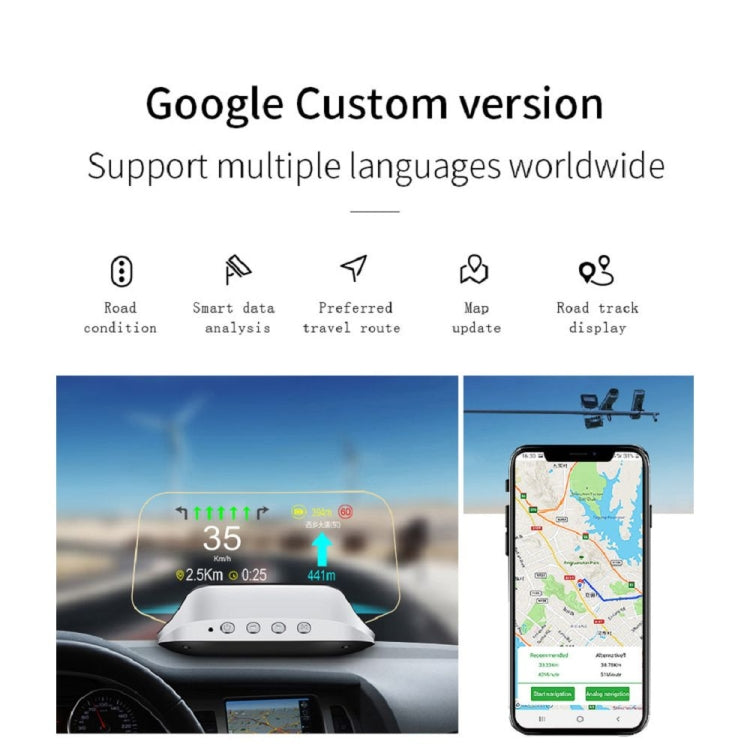 C3 OBD2 + Modalità GPS Car Head-up Display HUD Velocità eccessiva/Velocità/Temperatura dell'acqua troppo alta/Tensione troppo bassa/Allarme guasto motore/Promemoria guida fatica/Funzione di navigazione, C3