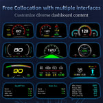 C3 OBD2 + Modalità GPS Car Head-up Display HUD Velocità eccessiva/Velocità/Temperatura dell'acqua troppo alta/Tensione troppo bassa/Allarme guasto motore/Promemoria guida fatica/Funzione di navigazione, C3