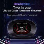 P20 OBD2 + Modalità GPS Display head-up per auto HUD Allarme velocità eccessiva/velocità/temperatura dell'acqua, P20