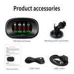 P20 OBD2 + Modalità GPS Display head-up per auto HUD Allarme velocità eccessiva/velocità/temperatura dell'acqua, P20