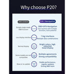 P20 OBD2 + Modalità GPS Display head-up per auto HUD Allarme velocità eccessiva/velocità/temperatura dell'acqua, P20