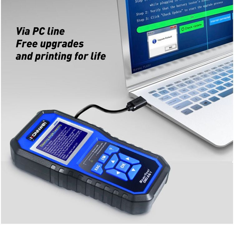 KONNWEI KW450 Tester per batteria con schermo a colori TFT da 2,8 pollici per auto, supporto 2 lingue/sistema XP WIN7 WIN8 WIN10, KW450