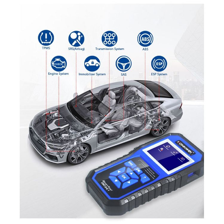 KONNWEI KW450 Tester per batteria con schermo a colori TFT da 2,8 pollici per auto, supporto 2 lingue/sistema XP WIN7 WIN8 WIN10, KW450