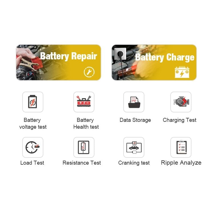 KONNWEI KW510 Tester batteria per auto 3 in 1/caricatore/riparatore Supporto 8 lingue, KW510(EU Plug), KW510(US Plug)