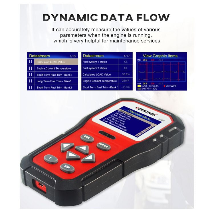 KONNWEI KW860 Tester per batteria con schermo a colori TFT da 2,8 pollici per auto Supporto 8 lingue / Funzione di analisi chiave I, KW860