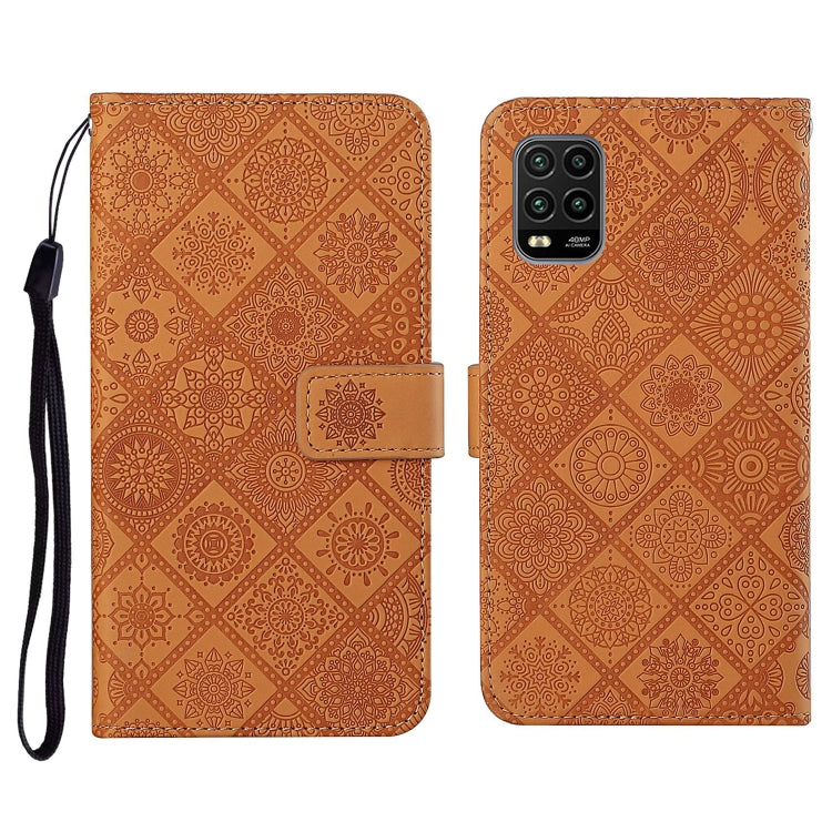 Custodia portafoglio in pelle con motivo etnico per Xiaomi Mi 10