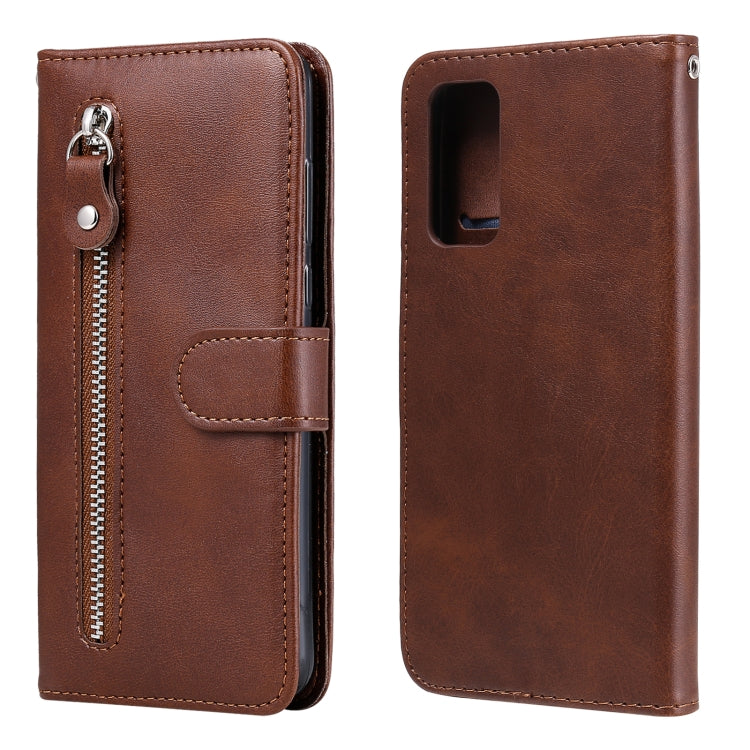 Custodia in pelle a vibrazione orizzontale con cerniera in vitello alla moda con supporto e slot per schede e funzione portafoglio, For Samsung Galaxy S20 FE, For Xiaomi Poco X3 NFC