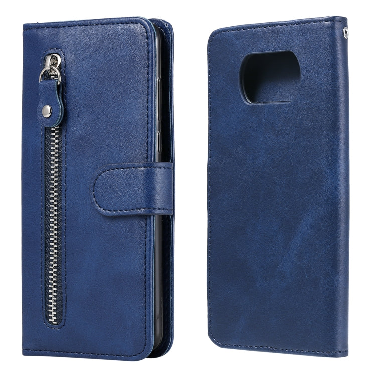 Custodia portafoglio in pelle con cerniera per Poco X3 NFC