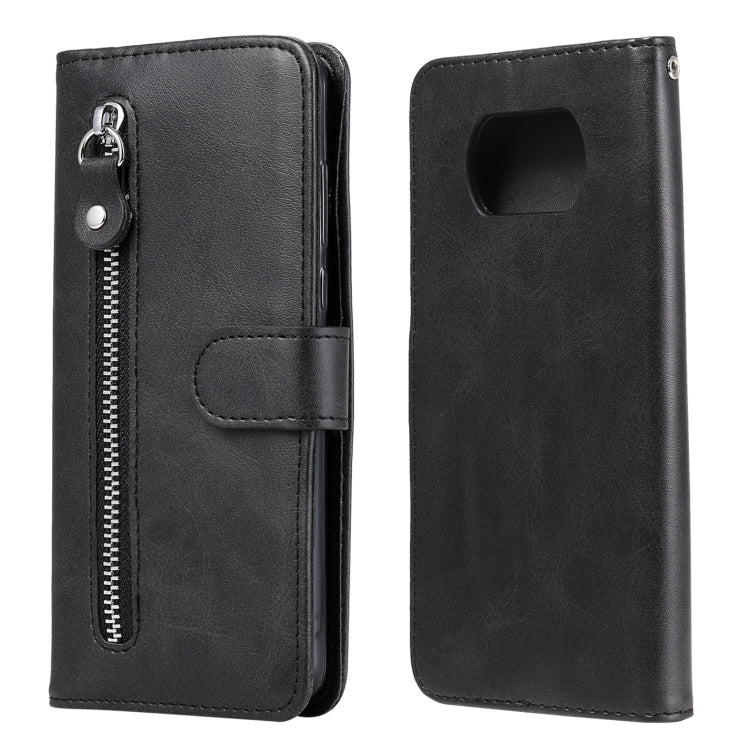 Custodia portafoglio in pelle con cerniera per Poco X3 NFC