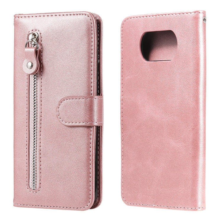 Custodia portafoglio in pelle con cerniera per Poco X3 NFC