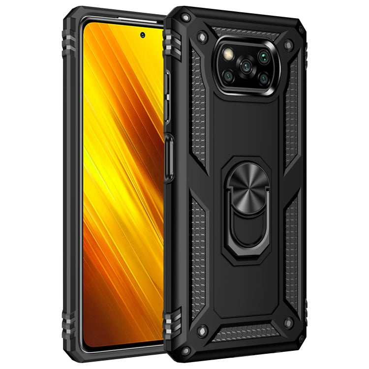 Custodia protettiva antiurto in TPU + PC con supporto girevole a 360 gradi, For Xiaomi Poco X3 NFC