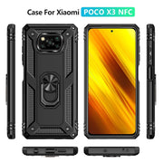 Custodia protettiva antiurto in TPU + PC con supporto girevole a 360 gradi, For Xiaomi Poco X3 NFC