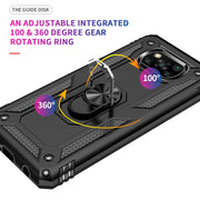 Custodia protettiva antiurto in TPU + PC con supporto girevole a 360 gradi, For Xiaomi Poco X3 NFC