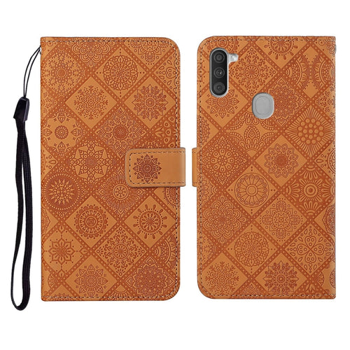 Custodia in pelle a ribalta orizzontale con motivo in rilievo in stile etnico con supporto e fessure per carte, portafoglio e cordino, For Samsung Galaxy M11, For Samsung Galaxy Note20, For Samsung Galaxy Note20 Ultra