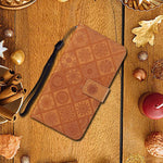Custodia in pelle a ribalta orizzontale con motivo in rilievo in stile etnico con supporto e fessure per carte, portafoglio e cordino, For iPhone XS / X