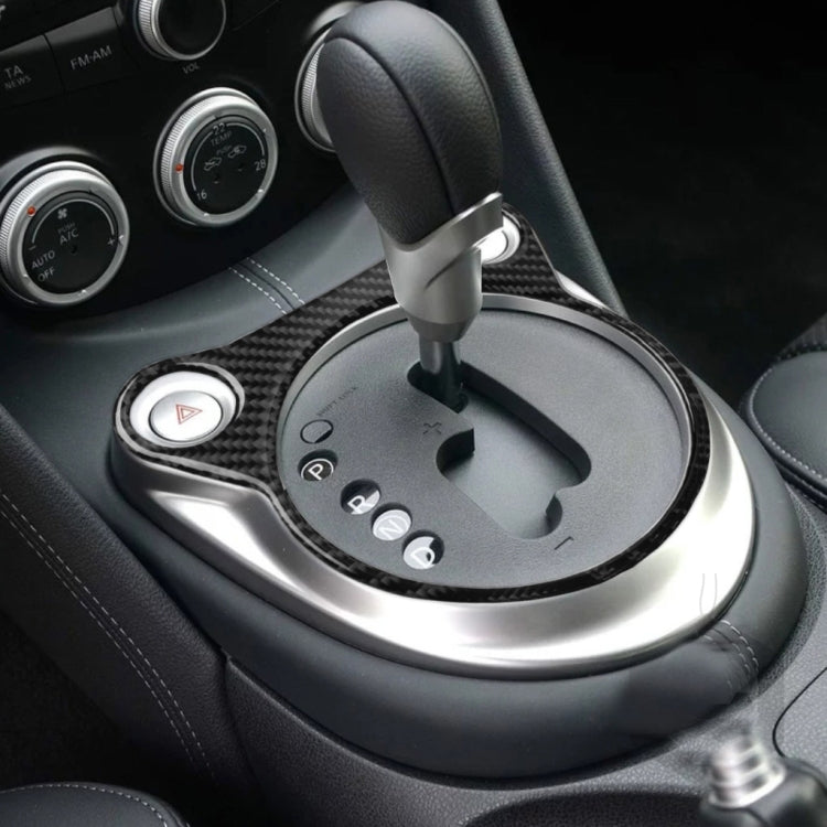 Adesivo decorativo per pannello console di posizione dell'ingranaggio in fibra di carbonio per auto per Nissan 370Z Z34 2009-, guida a destra e a sinistra universale, Whole Gear Position Console Panel