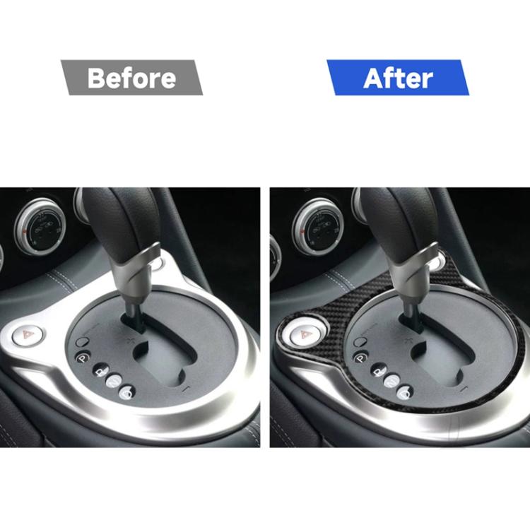 Adesivo decorativo per pannello console di posizione dell'ingranaggio in fibra di carbonio per auto per Nissan 370Z Z34 2009-, guida a destra e a sinistra universale, Whole Gear Position Console Panel