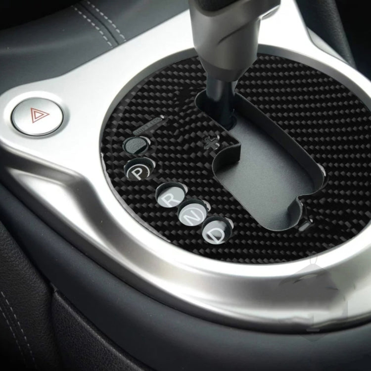 Adesivo decorativo per pannello cambio manuale in fibra di carbonio per Nissan 370Z Z34 2009-, Manual Transmission Left Drive, Manual Transmission Right Drive