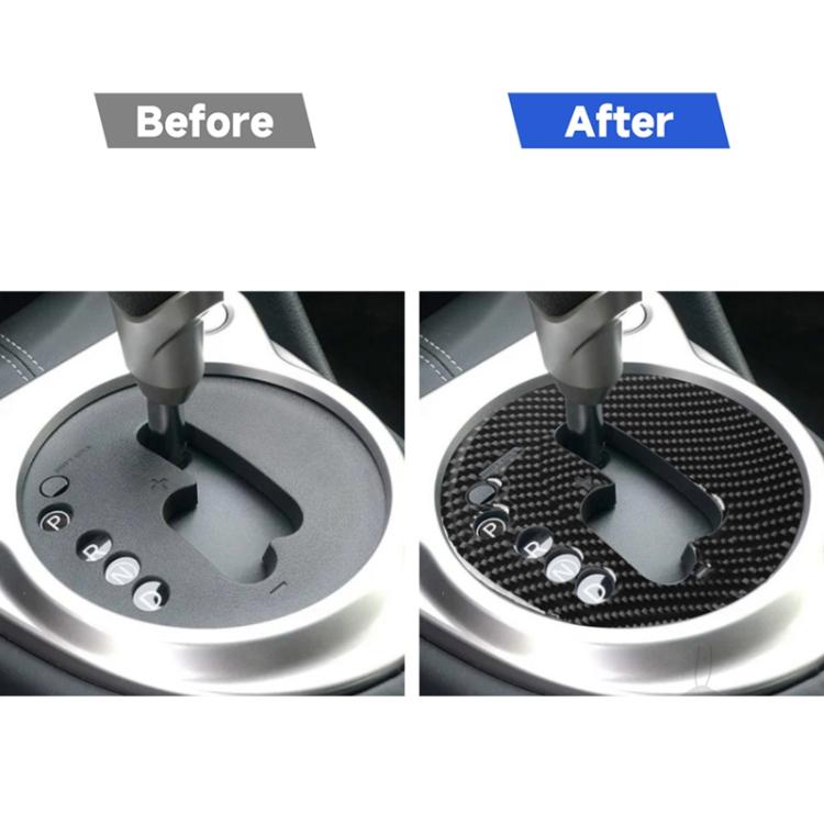 Adesivo decorativo per pannello cambio manuale in fibra di carbonio per Nissan 370Z Z34 2009-, Manual Transmission Left Drive, Manual Transmission Right Drive