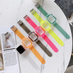 Cinturino in TPU trasparente color caramella per Apple Watch Series 6 e SE e 5 e 4 44 mm, For Apple Watch Series  7  45mm / & 6 & SE & 5 & 4 44mm