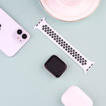 Cinturino elastico in silicone per Apple Watch Series 6 e SE e 5 e 4 44 mm / 3 e 2 e 1 42 mm, 150mm (Black White), 150mm (Black Red), 150mm (Light Pink White), 150mm (Blue White), 150mm (Grey Black), 160mm (Black White), 160mm (Black Red)              ...