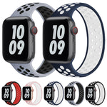 Cinturino elastico in silicone per Apple Watch Series 6 e SE e 5 e 4 44 mm / 3 e 2 e 1 42 mm, 150mm (Black White), 150mm (Black Red), 150mm (Light Pink White), 150mm (Blue White), 150mm (Grey Black), 160mm (Black White), 160mm (Black Red)              ...