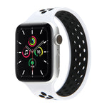 Cinturino elastico in silicone per Apple Watch Series 6 e SE e 5 e 4 40 mm / 3 e 2 e 1 38 mm, lunghezza: 160 mm, 160mm (White Black), 160mm (Black), 160mm (Black Yellow), 160mm (Black Grey), 160mm (Red Black), 160mm (Black White), 160mm (Black Red)    ...