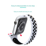 Cinturino elastico in silicone per Apple Watch Series 6 e SE e 5 e 4 40 mm / 3 e 2 e 1 38 mm, lunghezza: 160 mm, 160mm (White Black), 160mm (Black), 160mm (Black Yellow), 160mm (Black Grey), 160mm (Red Black), 160mm (Black White), 160mm (Black Red)    ...