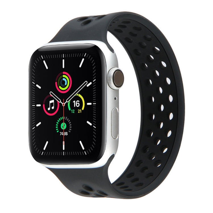 Cinturino elastico in silicone per Apple Watch Series 6 e SE e 5 e 4 40 mm / 3 e 2 e 1 38 mm, lunghezza: 160 mm, 160mm (White Black), 160mm (Black), 160mm (Black Yellow), 160mm (Black Grey), 160mm (Red Black), 160mm (Black White), 160mm (Black Red)    ...