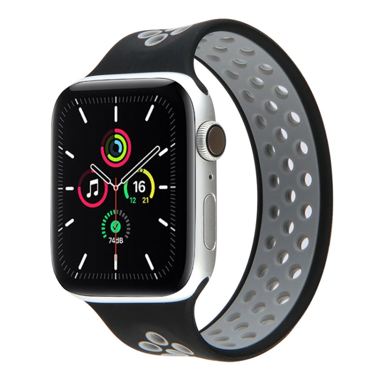 Cinturino elastico in silicone per Apple Watch Series 6 e SE e 5 e 4 40 mm / 3 e 2 e 1 38 mm, lunghezza: 160 mm, 160mm (White Black), 160mm (Black), 160mm (Black Yellow), 160mm (Black Grey), 160mm (Red Black), 160mm (Black White), 160mm (Black Red)    ...